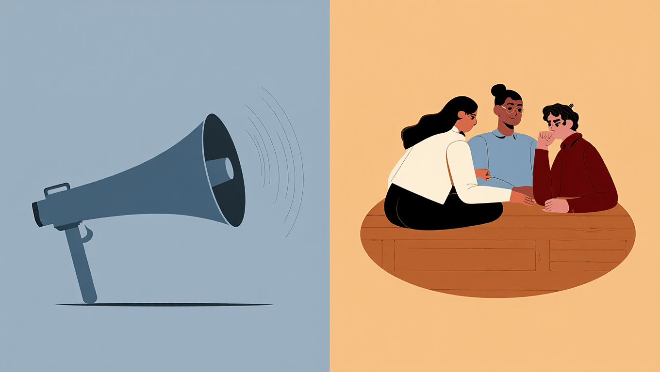 Demand generation mistake illustrated by broadcasting messages